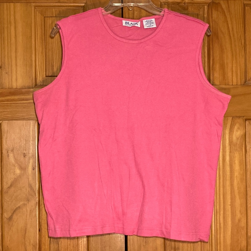 EUC Blair Vintage 90s Top Sleeveless Blouse Pink Size L Large